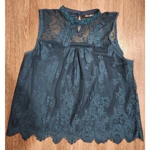 Women's Alice Blue XL Lace Tank Top Sleeveless Shirt Green